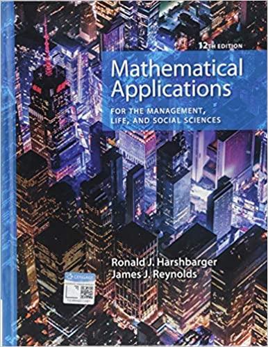 mathematical applications for the management, life and social sciences 12th edition ronald j. harshbarger,