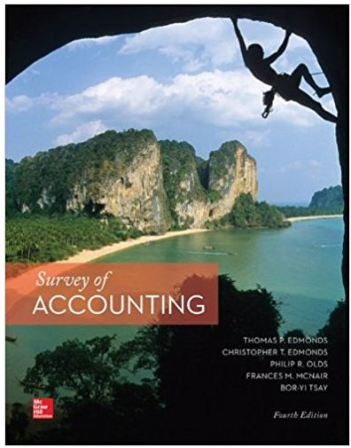 survey of accounting 4th edition thomas edmonds, christopher, philip olds, frances mcnair, bor 77862376,