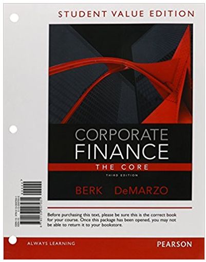 corporate finance 3rd edition jonathan berk and peter demarzo 978-0132992473, 132992477, 978-0133097894