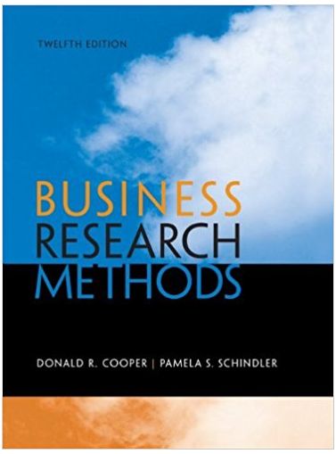 business research methods 12th edition donald r. cooper, pamela s. schindler 9780077774431, 0073521507,