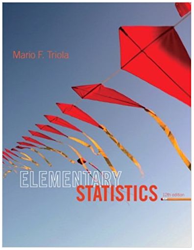 elementary statistics 12th edition mario f. triola 0321836960, 978-0321836960