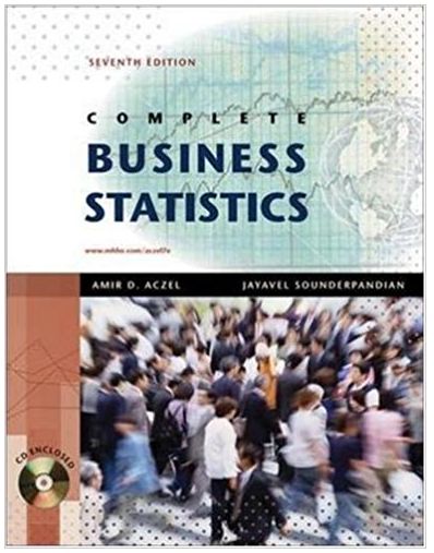 complete business statistics 7th edition amir aczel, jayavel sounderpandian 9780071077903, 73373605,