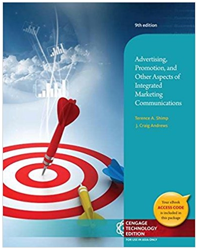 advertising promotion and other aspects of integrated marketing communications 9th edition terence shimp,