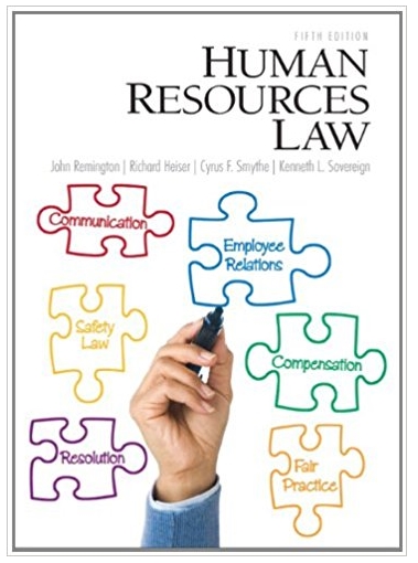 human resources law 5th edition john remington, richard t. heiser, cyrus smythe, kenneth sov 132568896,