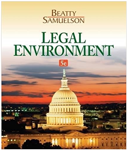 legal environment 5th edition  jeffrey f. beatty, susan s. samuelson 978-1133587491