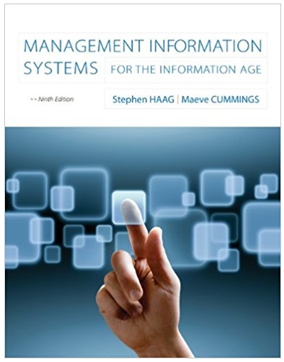 management information systems for the information age 9th edition stephen haag, maeve cummings 007337685x,