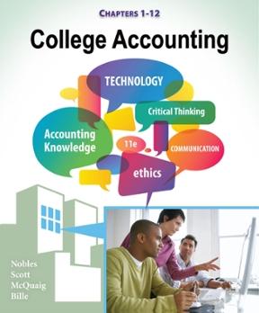 college accounting chapters 1-12 11th edition david d busch, tracie nobles 1133710190, 978-1133710196