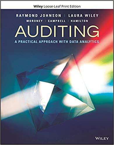 auditing a practical approach with data analytics 2nd edition raymond n johnson, laura davis wiley