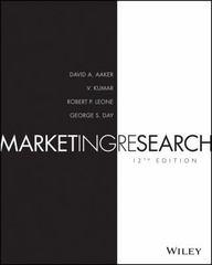 marketing research 12th edition david a aaker, v kumar 1119238722, 9781119238720