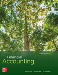 financial accounting 18th edition jan williams, mark bettner, joseph carcello 1260247945, 9781260247947