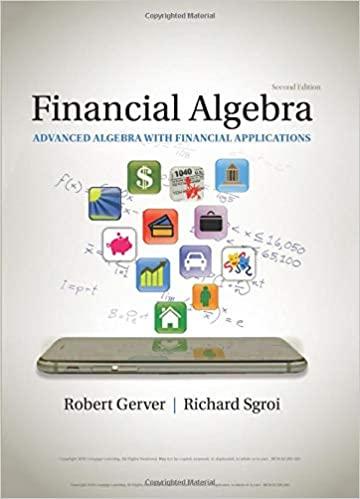 financial algebra advanced algebra with financial applications 2nd edition robert gerver, richard j. sgroi