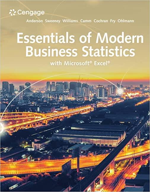 essentials of modern business statistics with microsoft excel 8th edition david r. anderson, dennis j.