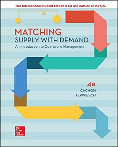 matching supply with demand an introduction to operations management 4th edition gerard cachon, christian