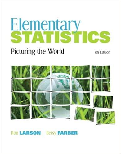 elementary statistics picturing the world 5th edition ron larson, betsy farber 0321693620, 978-0321693624