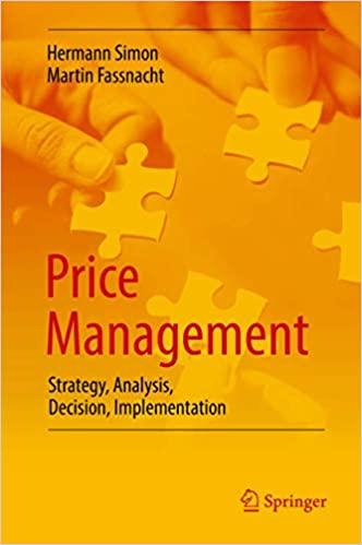 price management strategy, analysis, decision, implementation 1st edition hermann simon, martin fassnacht