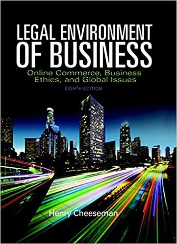 legal environment of business online commerce ethics and global issues 8th edition henry r. cheeseman