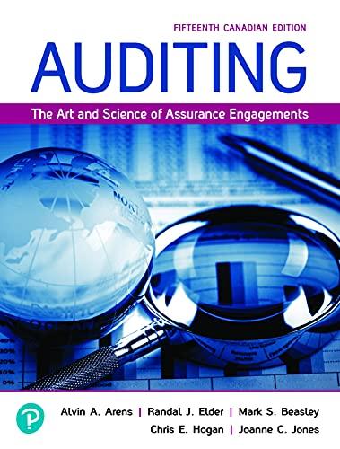 auditing the art and science of assurance engagements 15th canadian edition alvin a. arens, randal j. elder,