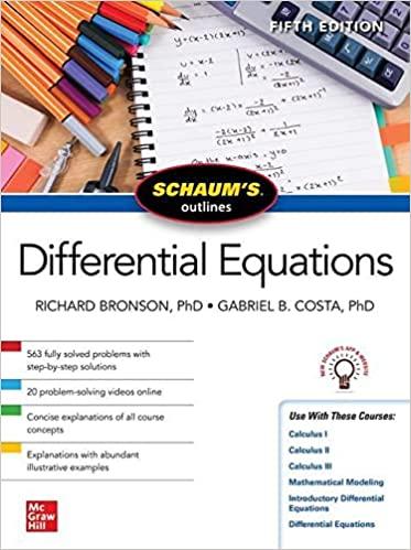 differential equations 5th edition richard bronson, gabriel b costa 1264258836, 9781264258833