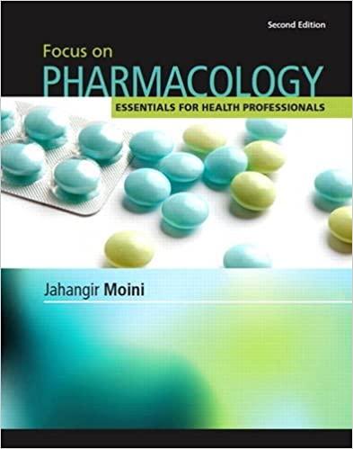 focus on pharmacology 2nd edition jahangir moini 0132499665, 9780132499668