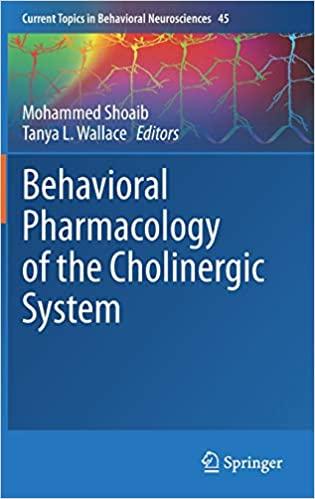 behavioral pharmacology of the cholinergic system 1st edition mohammed shoaib, tanya l wallace 3030560155,