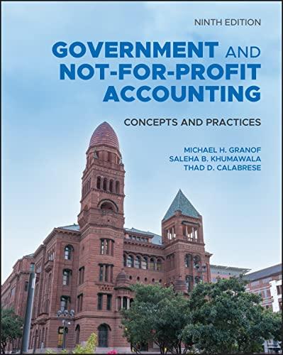 Government And Not For Profit Accounting Concepts And Practices