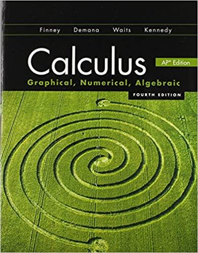calculus graphical numerical algebraic 4th edition ross l. finney, franklin d. demana, bert k. waits, daniel