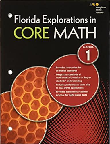 florida explorations in core math: algebra 1 student edition houghton mifflin harcourt 2014 0544202163,