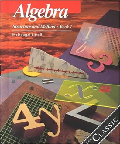 algebra structure and method book 1 student edition brown, dolciani, jeffery a. cole sorgenfrey 1998