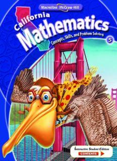california mathematics concepts skills and problem solving grade 5 student edition patricia frey, arthur c.
