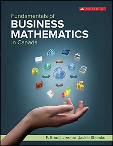 Fundamentals Of Business Mathematics In Canada