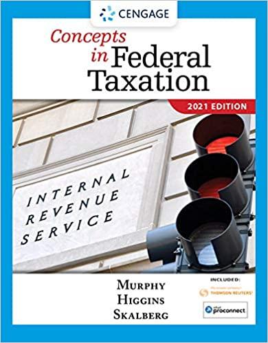 concepts in federal taxation 2021 28th edition kevin e. murphy, mark higgins, randy skalberg 0357141210,