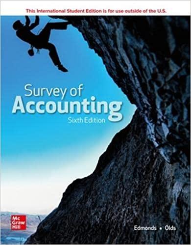 survey of accounting 6th edition thomas edmonds, christopher edmonds, philip olds 1260575292, 978-1260575293