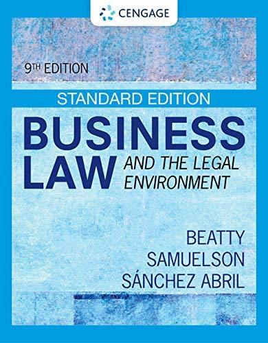 business law and the legal environment 9th edition jeffrey f beatty, susan s samuelson 0357633369,