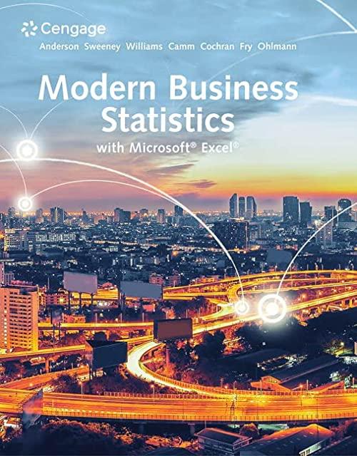 modern business statistics with microsoft excel 7th edition david r. anderson, dennis j. sweeney, thomas a.