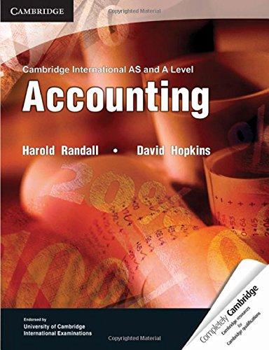 cambridge international as and a level accounting textbook 1st edition david hopkins, harold randall