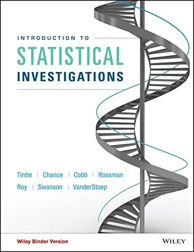 introduction to statistical investigations 1st edition beth l.chance, george w.cobb, allan j.rossman nathan