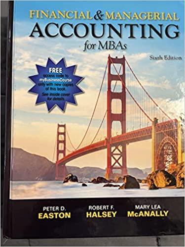 financial and managerial accounting for mbas 6th edition peter d. easton 1618533592, 9781618533593