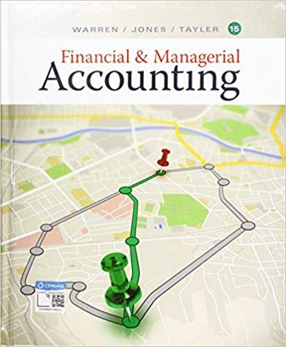 financial and managerial accounting 15th edition carl s. warren, jefferson p. jones, william b. tayler