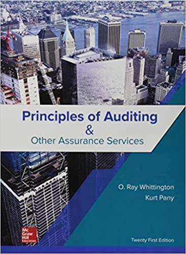 principles of auditing and other assurance services 21st edition ray whittington, kurt pany 978-1259916984