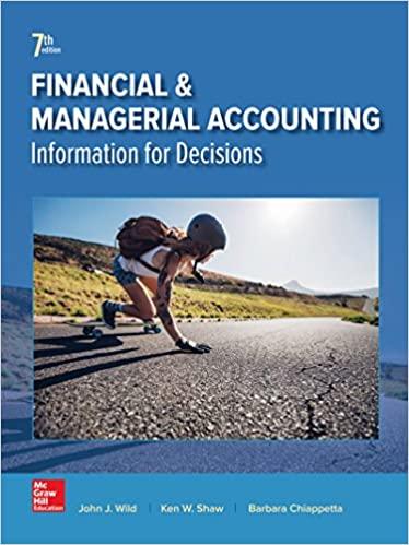 financial and managerial accounting information for decisions 7th edition john wild, ken shaw, barbara