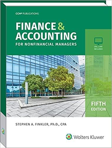 finance and accounting for nonfinancial managers 5th edition steven a. finkler 9780808046905