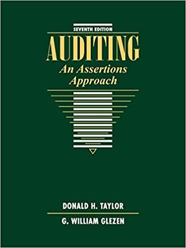 auditing an assertions approach 7th edition g. william glezen, donald h. taylor 047113421x, 978-0471134213