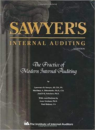 sawyer's internal auditing the practice of modern internal auditing 5th edition lawrence sawyer, mortimer