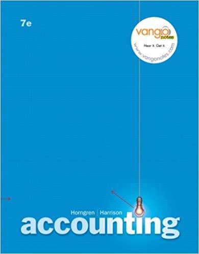accounting 7th edition charles t. horngren, walter t. harrison 0132439603, 9780132439602