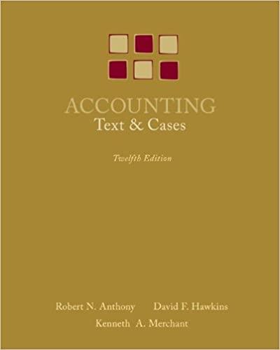 accounting texts and cases 12th edition robert anthony, david hawkins, kenneth a. merchant 0073100919,