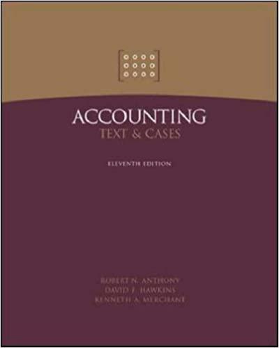 accounting text and cases 11th international edition robert anthony, james s. reece, kenn merchant, david