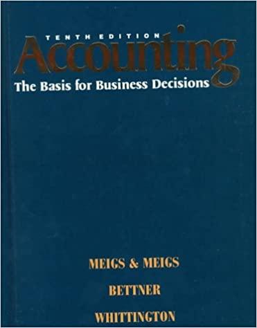 accounting the basis for business decisions 10th edition robert f. meigs, mary a. meigs, mark bettner, ray