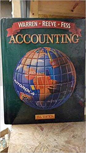 accounting 19th edition carl s. warren, james m. reeve, philip e. fess 0538869720, 978-0538869720