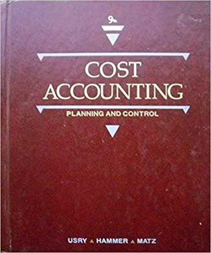 cost accounting planning and control 9th edition milton f usry 053801881x, 978-0538018814