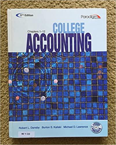 college accounting ch 1-12 5th edition dansby 0763834955, 978-0763834951